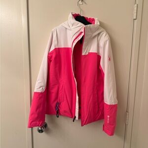 Spyder Pink and White Gortex Ski Jacket Size 2